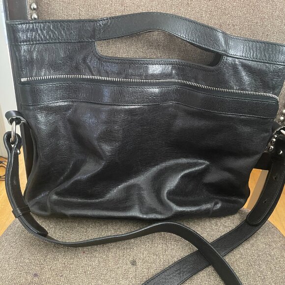 Furla convertable black leather hand/shoulder bag - Picture 4 of 12